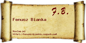 Fenusz Bianka névjegykártya